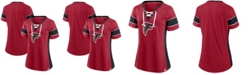 Fanatics Women's Red, Black Atlanta Falcons Team Draft Me Lace-Up Raglan T-shirt